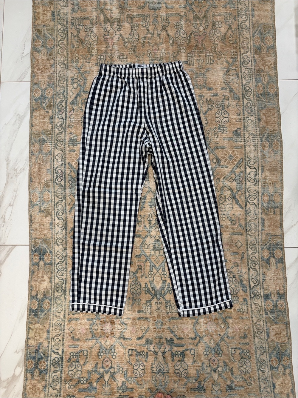 Navy & White Gingham petite plume sleep pants size 14